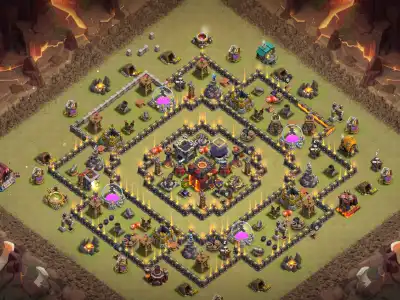 Layout TH10 War Base Anti 2 Star Ring Layout with Copy Link