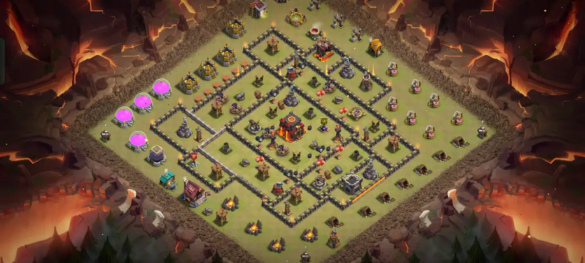 TH10 War Base Anti 3 Star Layout for Clash of Clans