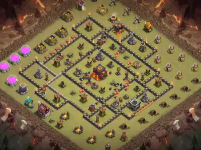 Layout TH10 War Base Anti 3 Star Layout for Clash of Clans