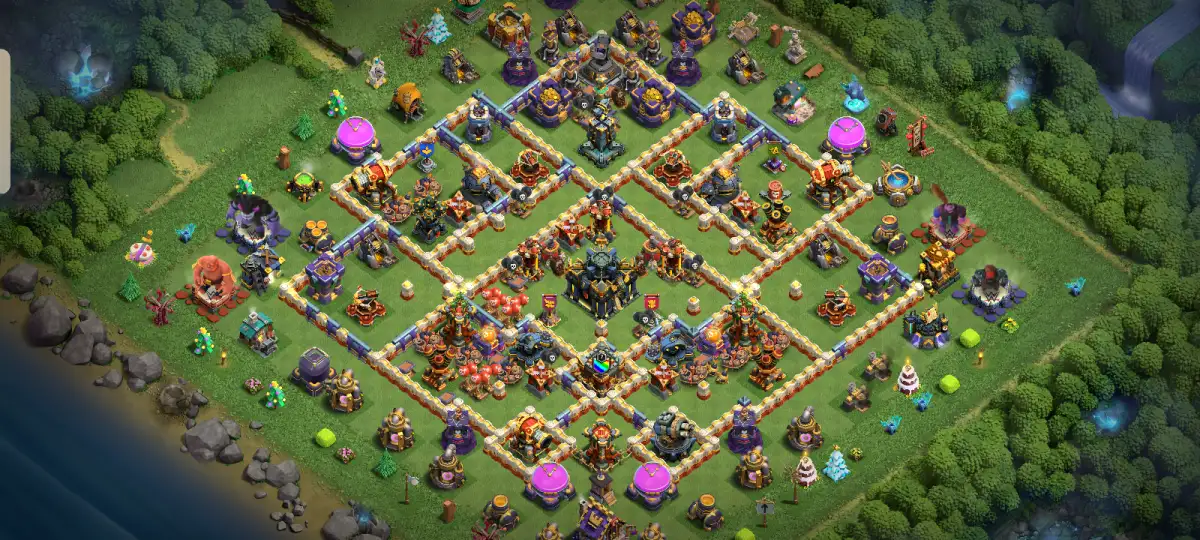 TH17 War Base with Split Core Anti 3 Star Setup