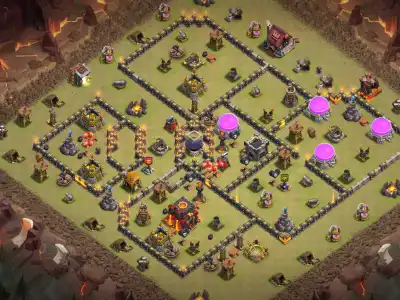 Layout TH10 Farming Hybrid Base Link with Safe Dark Elixir Core