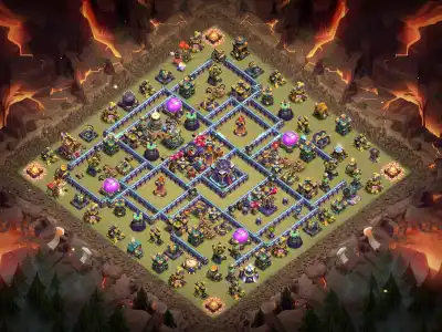 Layout TH15 War Base with Offset Town Hall Core