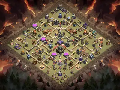 Layout TH17 Defense Base with Central Town Hall Core