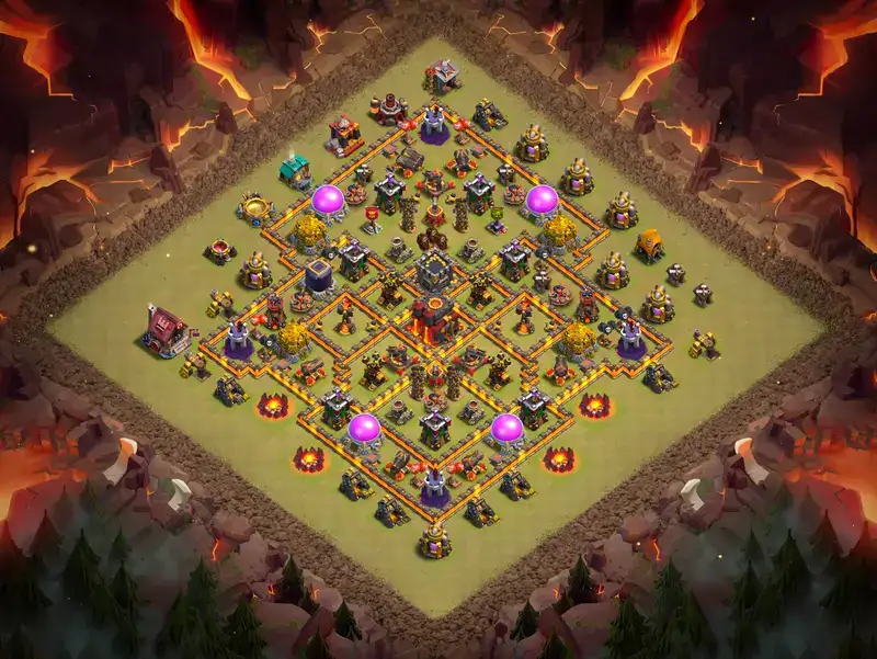 TH10 War Base Anti 3 Star Layout for Clash of Clans