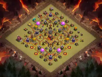 Layout TH10 War Base Anti 3 Star Layout for Clash of Clans