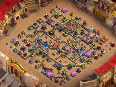 Layout TH18 Hybrid Base with Split Core Anti 3 Star Defense