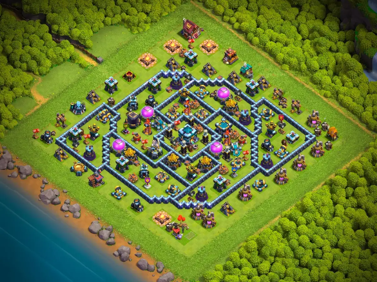 TH13 Hybrid Base Copy Link for War and Trophy Defense