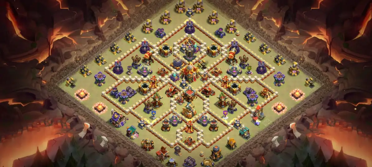 TH16 War Base Copy Link | Anti 3 Star Ring Style Layout