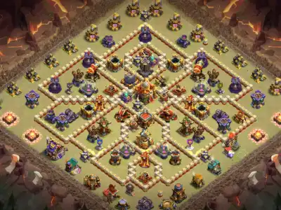Layout TH16 War Base Copy Link | Anti 3 Star Ring Style Layout