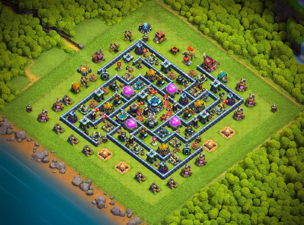 TH13 Hybrid Base Layout for Clash of Clans Anti 2 Star
