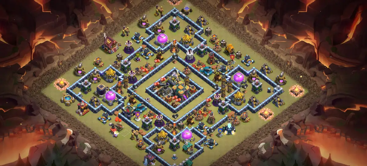 TH14 War Base for Clash of Clans with Ring Pathing