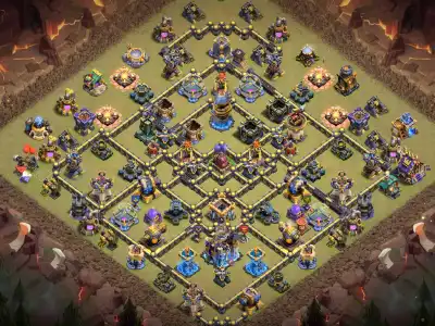 Layout TH18 War Base for Clash of Clans with Anti 2 Star Core