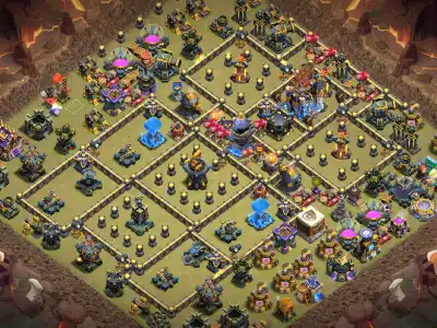 Layout TH18 War Base for Clash of Clans with Split Core