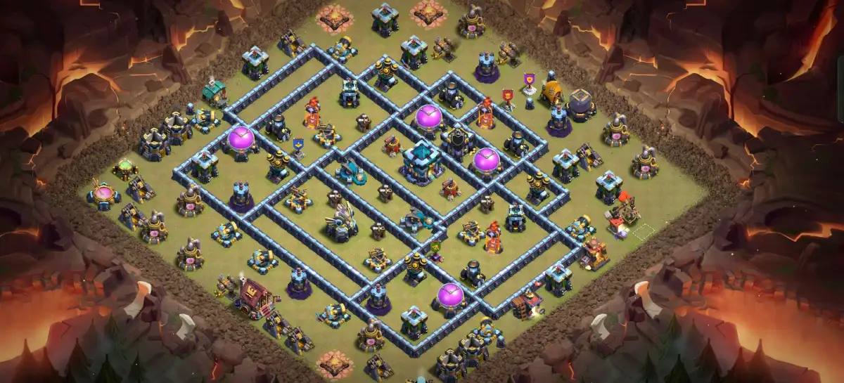TH13 War Hybrid Base for COC | Clash of Clans Copy Link