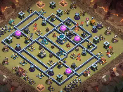Layout TH13 War Hybrid Base for COC | Clash of Clans Copy Link