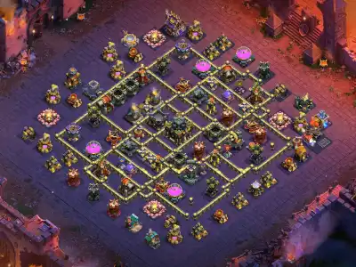 Layout TH17 War Base Copy Link for Clash of Clans Anti 3 Star
