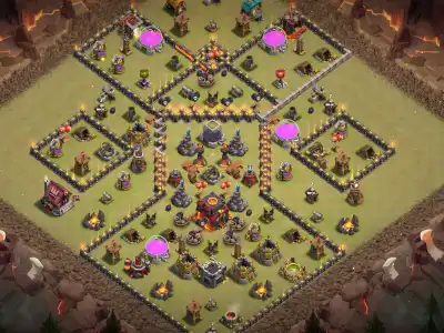 Layout TH10 Farming Hybrid Base Link with Strong Loot Spread