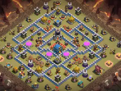 Layout TH12 War Base with Anti Electro Dragon Air Trap Core