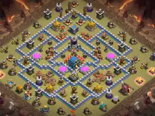 TH12 War Base with Anti Electro Dragon Air Trap Core