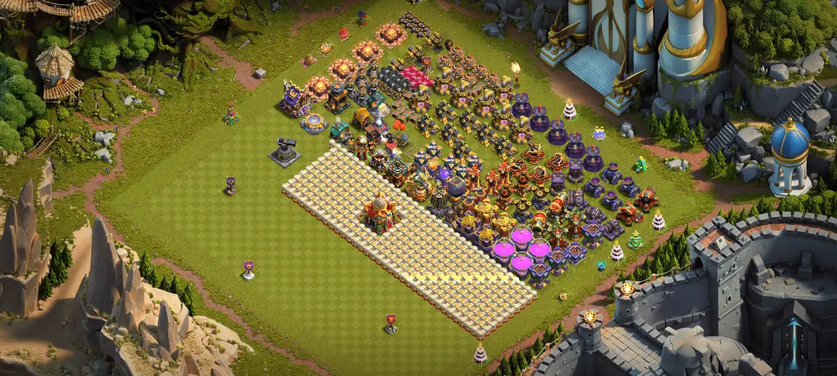 TH16 Farming Base with Open Wall Trap Style Copy Link