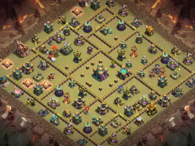 Layout TH14 War badr Anti 3 Star Base for CoC Copy Link