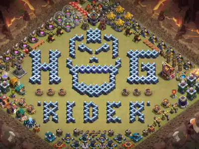 Layout TH14 Troll Base Layout with Huge Smiley Face and HBDR