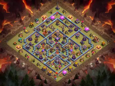 Layout TH15 War Base Anti 3 Star Layout for Clash of Clans