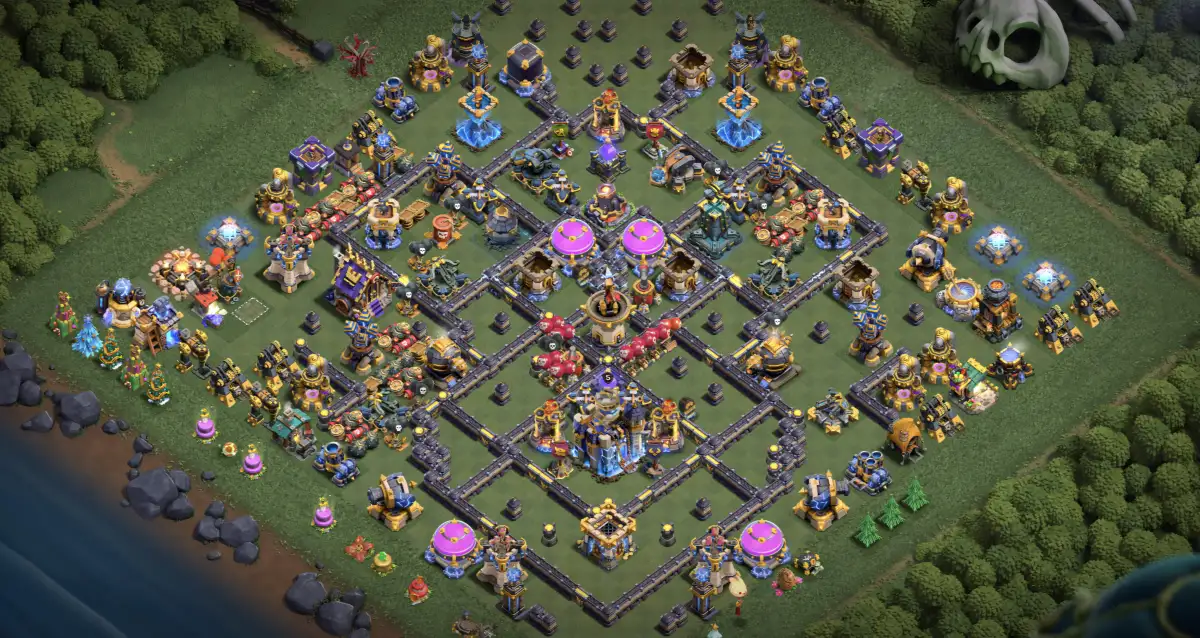 TH18 Legend League Skeleton Base 2026 New with Lower Town Hall Core