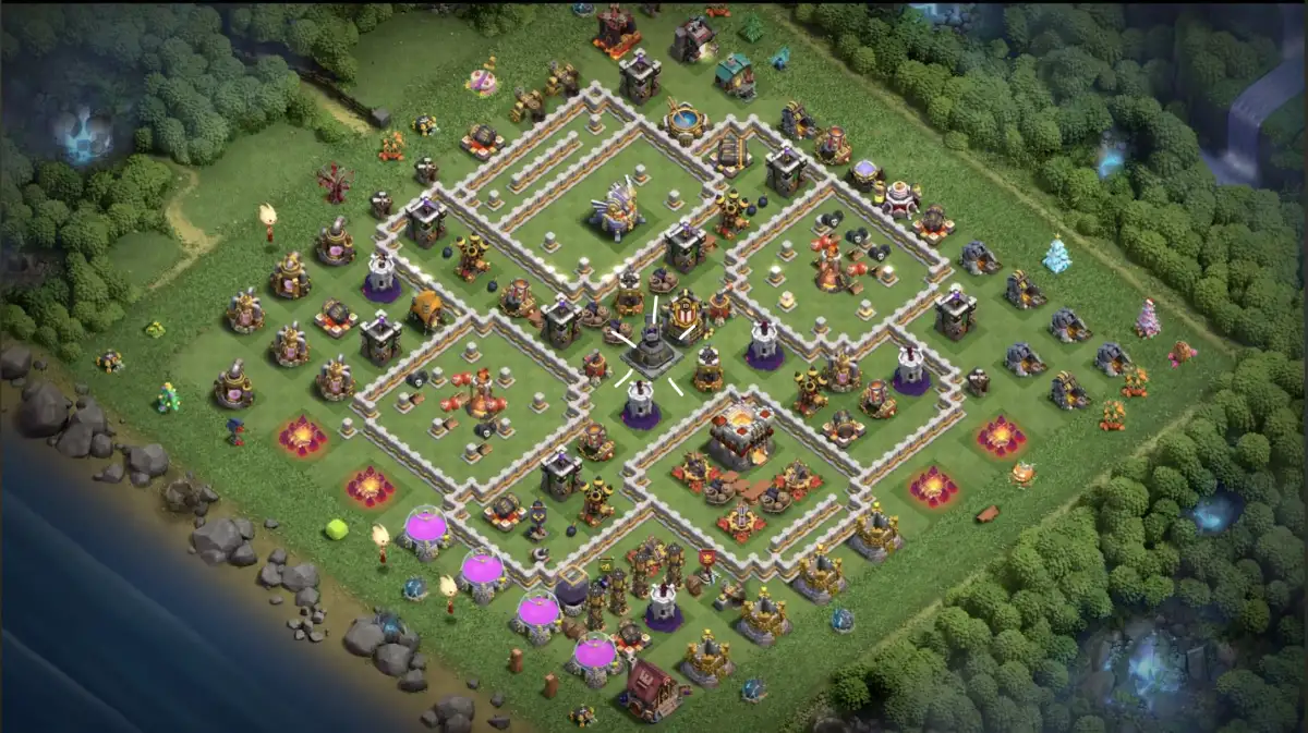 TH11 War Base Anti 3 Star for Clash of Clans Copy Link