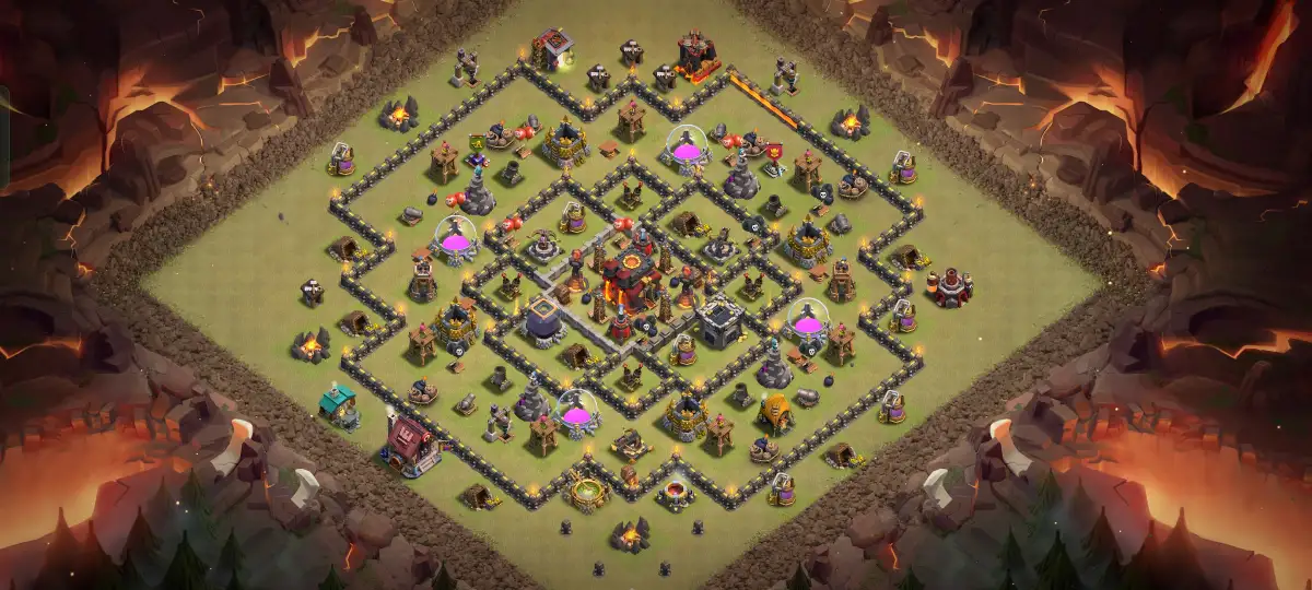 TH10 War Hybrid Base Anti Air Layout with Copy Link