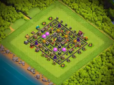 Layout TH9 Hybrid Base Layout for Clash of Clans War Defense