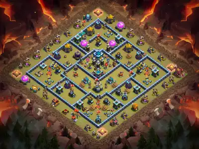 Layout TH13 War Badr Anti Electro Dragon Base for clash of clans