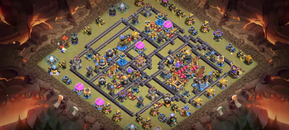 TH18 War Base with Offset Town Hall and Split Core