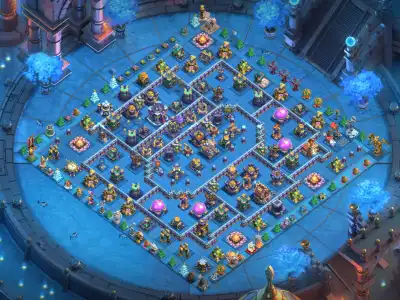 Layout TH15 Hybrid Farming Base with Anti 2 Star CoC Layout