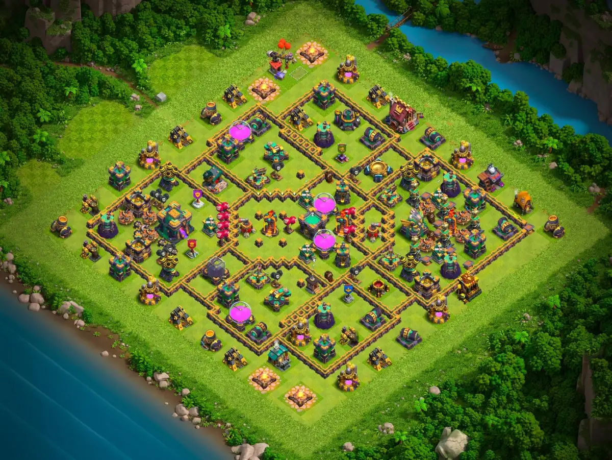 TH14 Farming Base Anti 3 Star Layout with Safe Core Loot