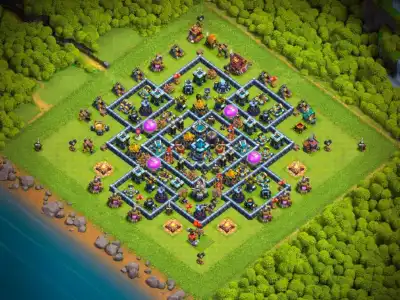 Layout TH13 Farming Base Anti 3 Star Layout with Copy Link