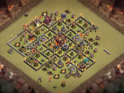Layout TH10 War Base Anti 2 Stars Layout for Clash of Clans