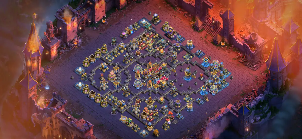 TH18 War Base Anti 2 Star Ring Layout with Copy Link