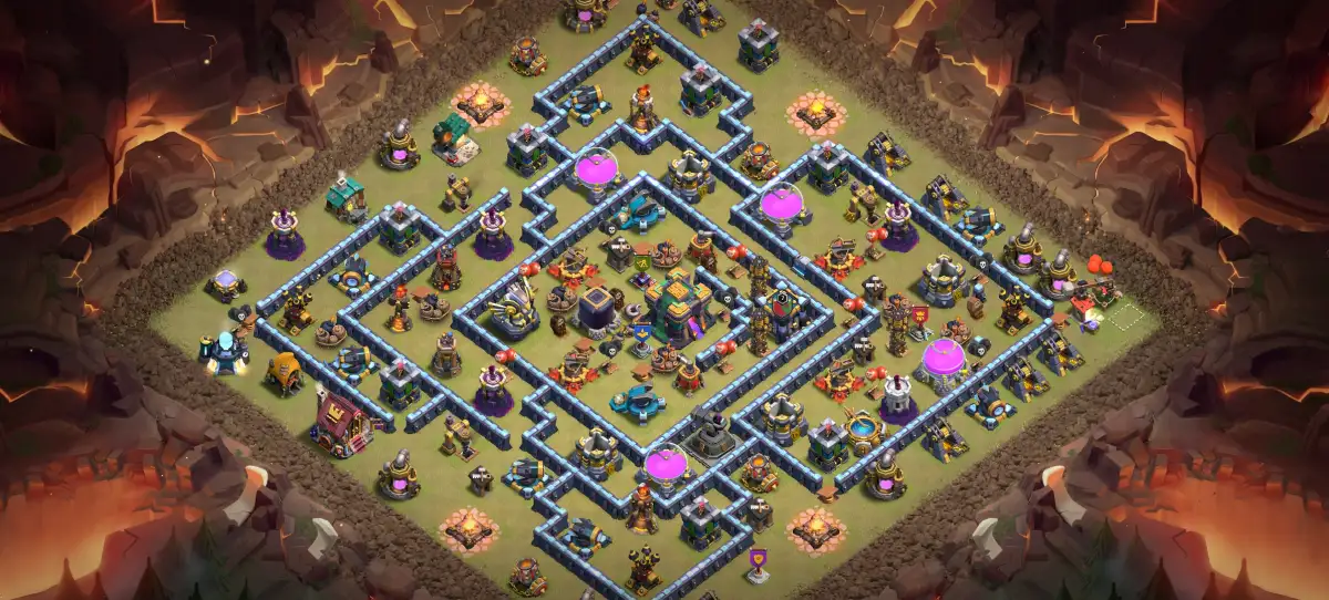 TH14 War Base Copy Link | Anti 2 Star Ring Style Layout