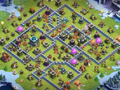 Layout TH13 Legend League Hybrid Base Anti 2 Star Copy Link