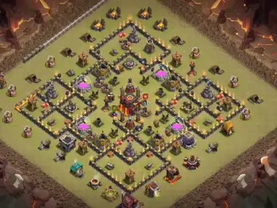 Layout TH10 Anti 2 Star War Base with Tough Core Ring