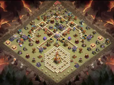 Layout TH16 War Badr Anti 3 Star Base for CoC Copy Link