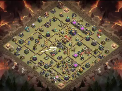 Layout TH14 War Base Anti 3 Star Ring for Clash of Clans
