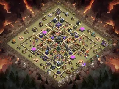 Layout TH17 Defense Base with Split Diamond Core