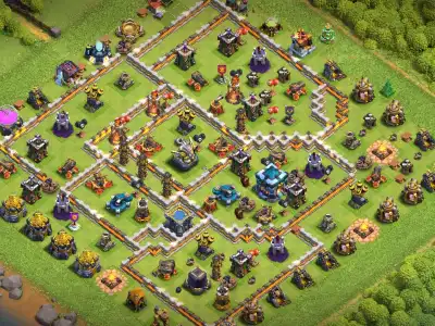 Layout TH13 War Base for CoC Anti Electro Dragon Defense