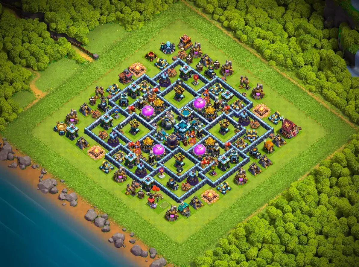 TH13 Hybrid Base for Clash of Clans Copy Layout