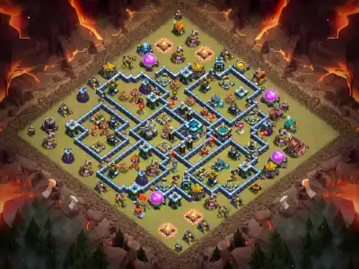 Layout TH13 War Badr Anti 3 Star Base for CoC