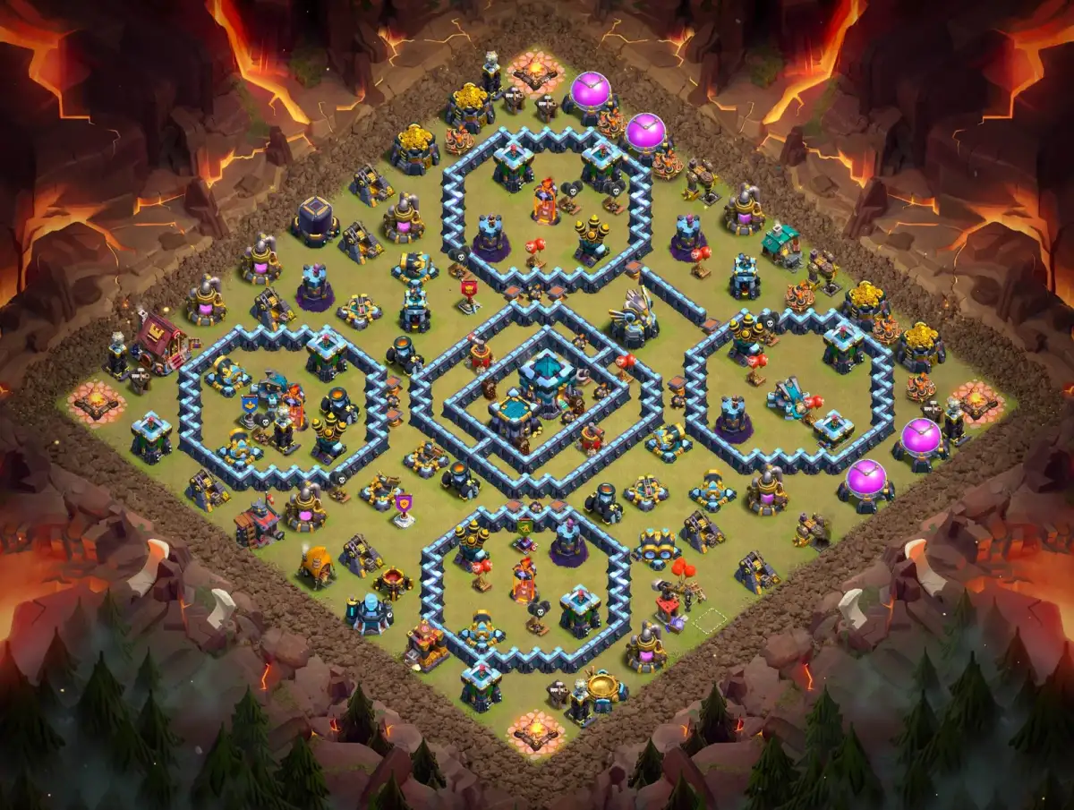TH13 War Base Anti 2 Star Ring | Clash of Clans Copy