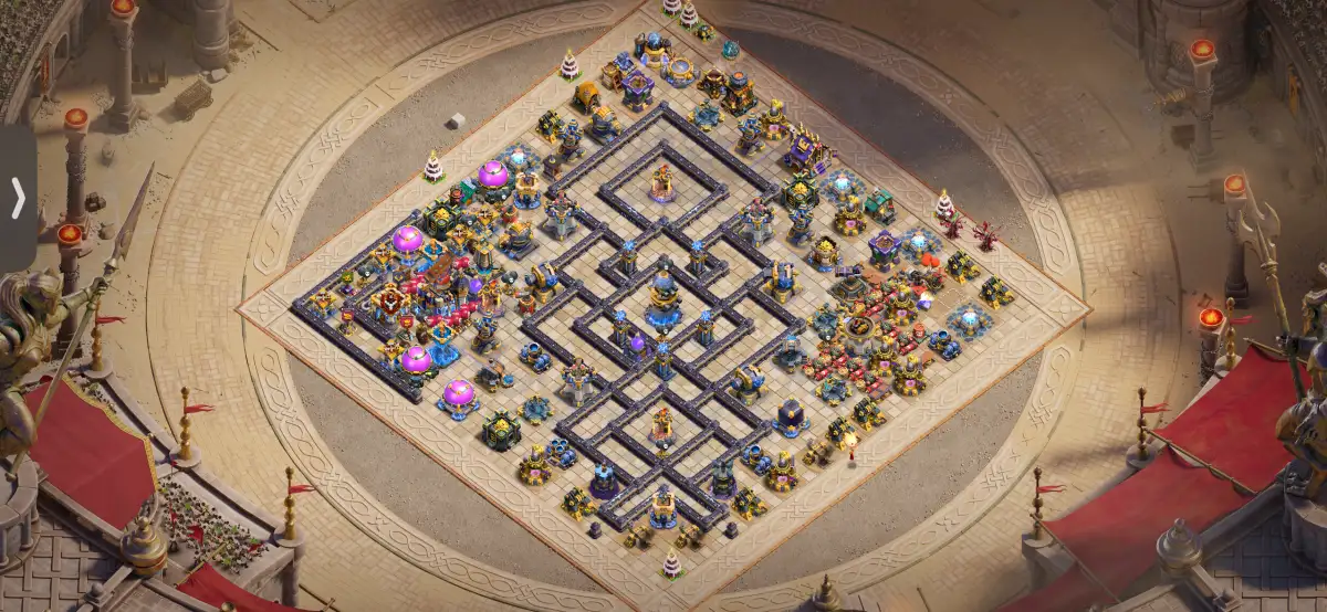 TH18 War Base Anti 3 Star Layout for Electro Dragon Hits