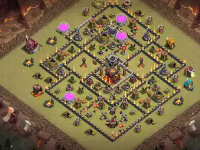 Layout TH10 Anti 3 Star Hybrid Base Link for Clash of Clans